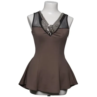 Peplumbluse (Brun) fra Made in italy Elastan, Polyester