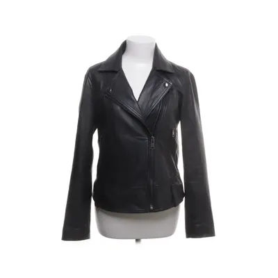 Läderjacka (Svart) från Massimo Dutti Polyester, Skinn