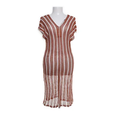 Beach dress (Orange, White) from Shein Viscose