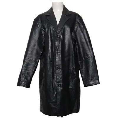 Leather coat (Black) from Aldo Colitti Leather, Polyester