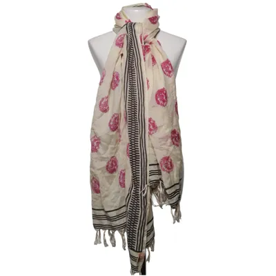 Scarf (Beige, Black, Pink) from Becksöndergaard Silk, Wool