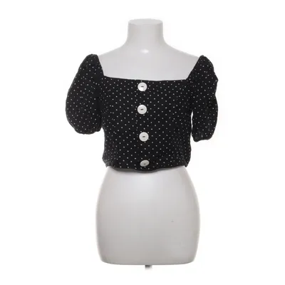 Crop top (Black, White) from River Island Cotton, Linen