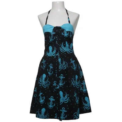 Robe dos-nu (Noir, Bleu) de Sourpuss Coton, Élasthane