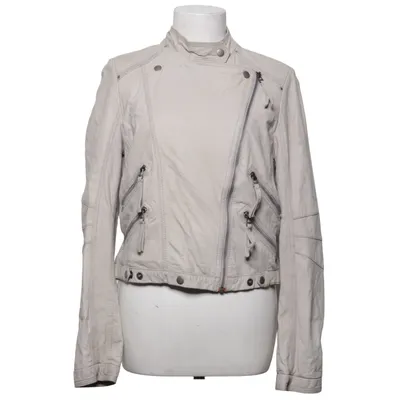 Leren jack (Beige) van Barneys Leer, Polyester