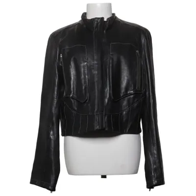 Läderjacka (Svart) från Nör Bomull, Skinn, Polyester