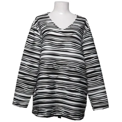 Långärmad t-shirt (Svart, Vit) från Laura Torelli Elastan, Polyester
