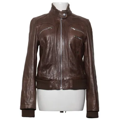 Leren jack (Bruin) van Freaky Nation Leer, Polyester