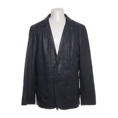 Leather blazer (Blue) from David Moore Polyester, Leather