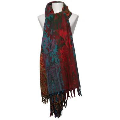 Scarf (Multicolored, Red, Petrol green, Purple, Green) from Guru Shop Acrylic