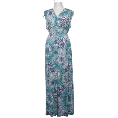 Maxikleid (Blau, Weiß, Türkis) von Leana Mode Polyester