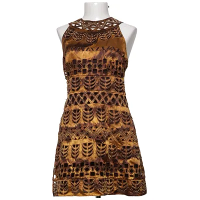 Cocktailjurk (Bruin, Goud) van Diane von Furstenberg Zijde