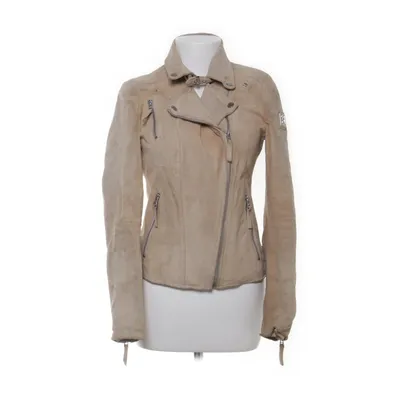 Bikerjack (Beige) van Freaky Nation Katoen, Leer, Polyester