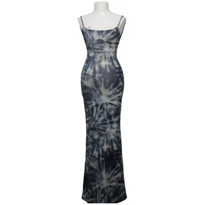 Maxi jurk (Blauw, Beige) van Bershka Elastaan, Polyester