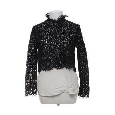 Bluse (Sort, Hvid) fra Sandro Bomuld, Polyamid, Silke