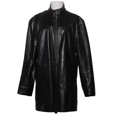 Leren jas (Zwart) van SAKI Leather Leer, Polyester