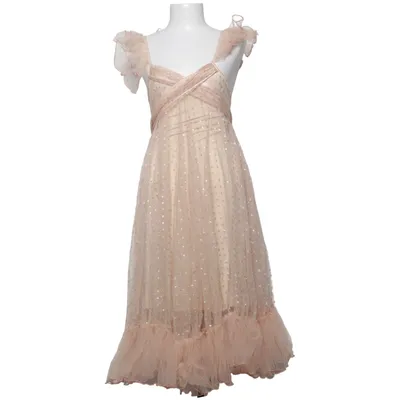 Robe de cocktail (Beige, Rose) de Ida Sjöstedt Élasthane, Fibre métallique, Polyamide, Viscose