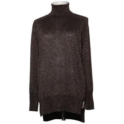 Turtleneck (Brown) from Joan Vass Metallic fiber, Viscose