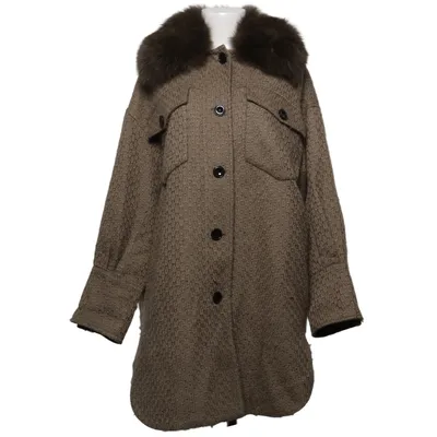 Frakke (Grøn) fra Meotine Akryl, Rævepels, Polyester, Viscose, Uld