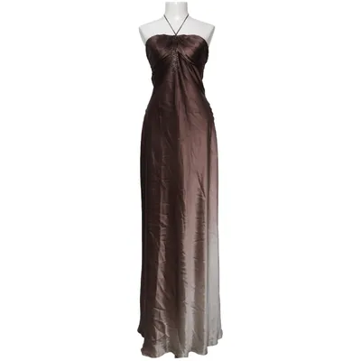 Halterneckklänning (Brun) från BCBG Polyester, Silke