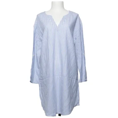 Dress (Blue, White) from Cream Linen, Viscose