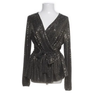 Wikkelblouse (Zwart, Goud) van ONLY Elastaan, Polyester