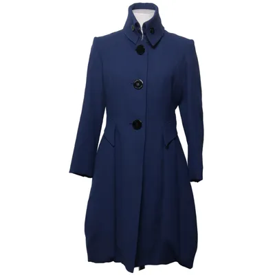 Frakke (Blå) fra Karen Millen Viscose, Uld