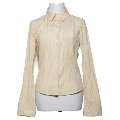 Shirt (Yellow, White) from Bershka Cotton, Polyester