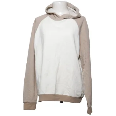 Hoodie (Beige, White) from Saks Fifth Avenue Acrylic, Cotton, Polyamide, Polyester, Viscose