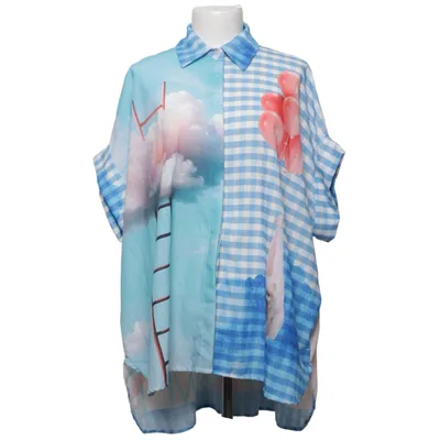 Kortärmad skjorta (Blå, Vit, Flerfärgad) från OOTD Linne, Polyester