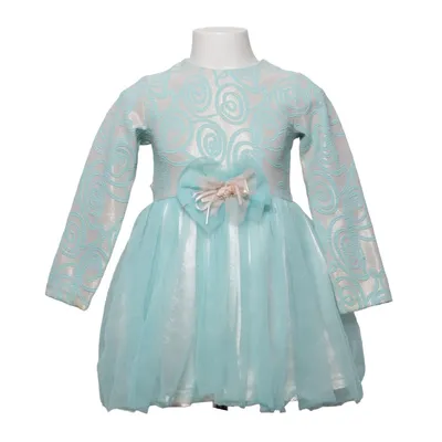 Bloemenmeisjes jurk (Turquoise, Beige)