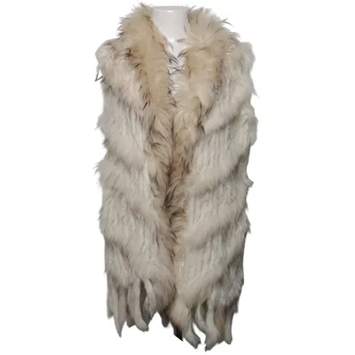 Gilet d'extérieur (Blanc) de Maclauren Acrylique, Fourrure