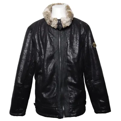 Shearling jacket (Black, Beige) from Cipo & Baxx Polyester, Polyurethane
