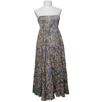 Maxi jurk (Beige, Blauw, Meerkleurig) van Vintage Zijde