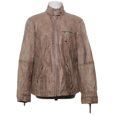 Läderjacka (Brun) från Lindgrøn Copenhagen Skinn, Polyester