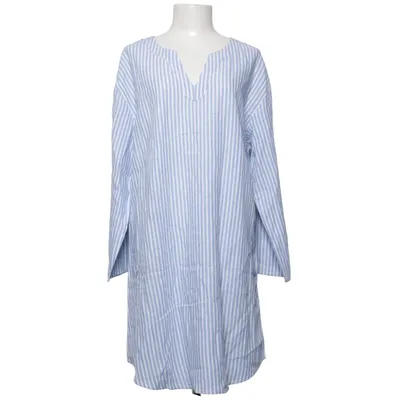 Dress (Blue, White) from Cream Linen, Viscose