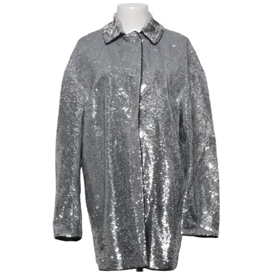 Jacket (Silver) from Longchamp Cotton, Elastane, Polyester, Viscose