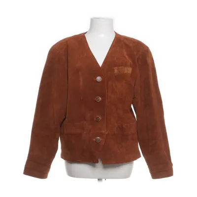 Leren blazer (Bruin) van Hollies Acetaat, Suède, Nylon, Leer