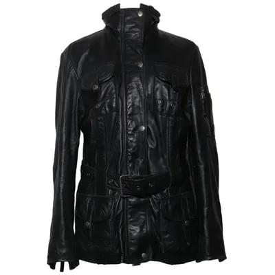 Lederjacke (Schwarz) von Marine Bleu Acryl, Leder, Polyester