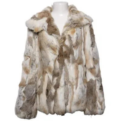 Bontjack (Beige, Bruin, Wit) van Hollies Stockholm Katoen, Polyester, Konijnenbont