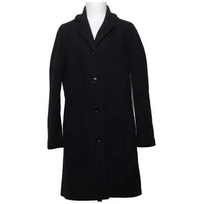 Manteau (Noir) de Langerchen Coton, Polyuréthane, Laine