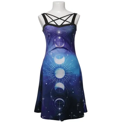 Klänning (Blå, Svart, Flerfärgad) från Dressfo Elastan, Polyester