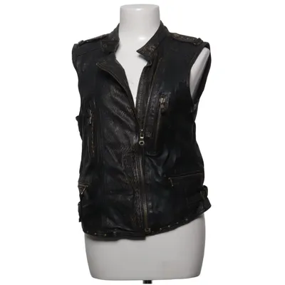 Biker vest (Black, Brown) from Oakwood Leather, Polyester