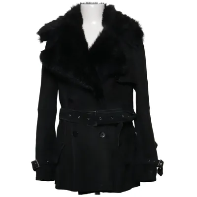 Shearling jas (Zwart) van Gian Mori Leer