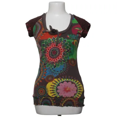 T-shirt (Multicolore, Rouge, Marron, Bleu, Vert, Rose, Beige, Jaune) de Desigual Coton
