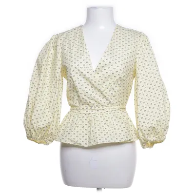 Wikkelblouse (Geel, Meerkleurig) van Ganni Katoen