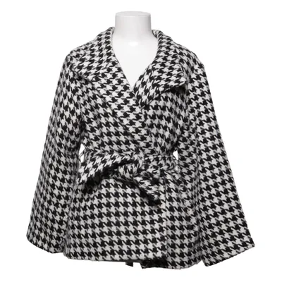 Coat (Black, White) from Dreimaster Polyester, Wool