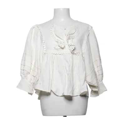 Blouse (Wit) van Labelrail x Collyer Twins Katoen, Linnen, Viscose