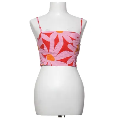 Crop top (Rood, Roze, Meerkleurig) van Stradivarius Linnen, Viscose