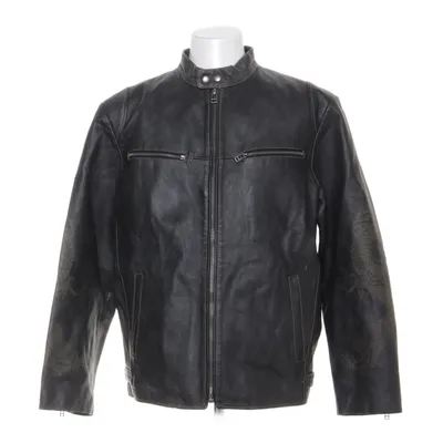 Läderjacka (Svart) från Morena Bomull, Skinn, Polyester