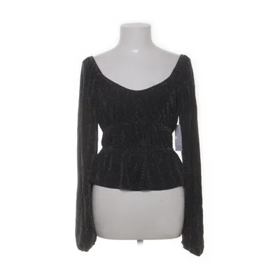 Top (Sort, Sølv) fra Bubbleroom Elastan, Metallfiber, Polyester